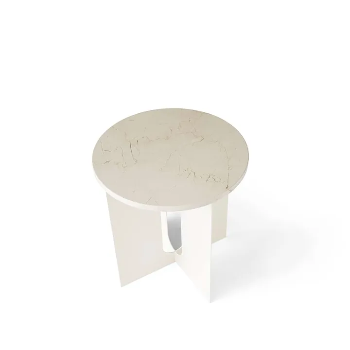 Mesa auxiliar Androgyne, Marble Crystal Rose-ivory, Ø42 cm - Audo Copenhagen