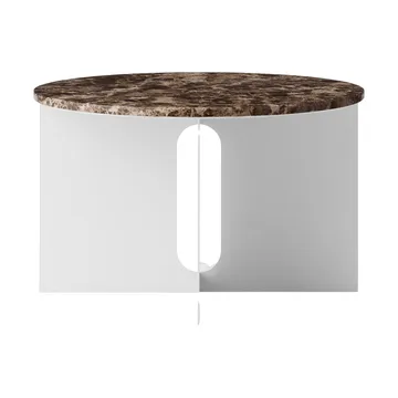 Mesa auxiliar Androgyne - Mármol Emperador-acero cepillado, Ø65 cm - Audo Copenhagen