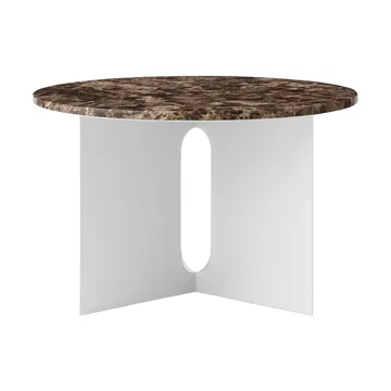 Mesa auxiliar Androgyne - Mármol Emperador-acero cepillado, Ø65 cm - Audo Copenhagen
