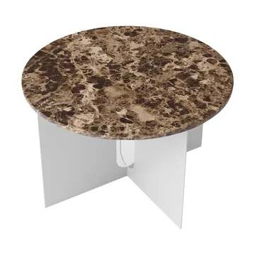 Mesa auxiliar Androgyne - Mármol Emperador-acero cepillado, Ø65 cm - Audo Copenhagen