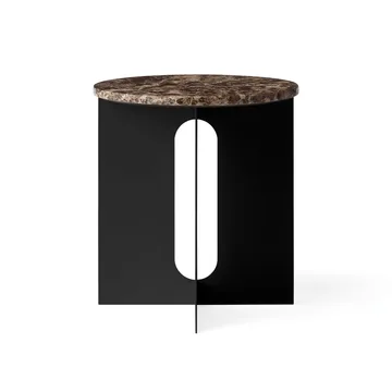 Mesa auxiliar Androgyne - Mármol Emperador-acero negro, Ø42 cm - Audo Copenhagen