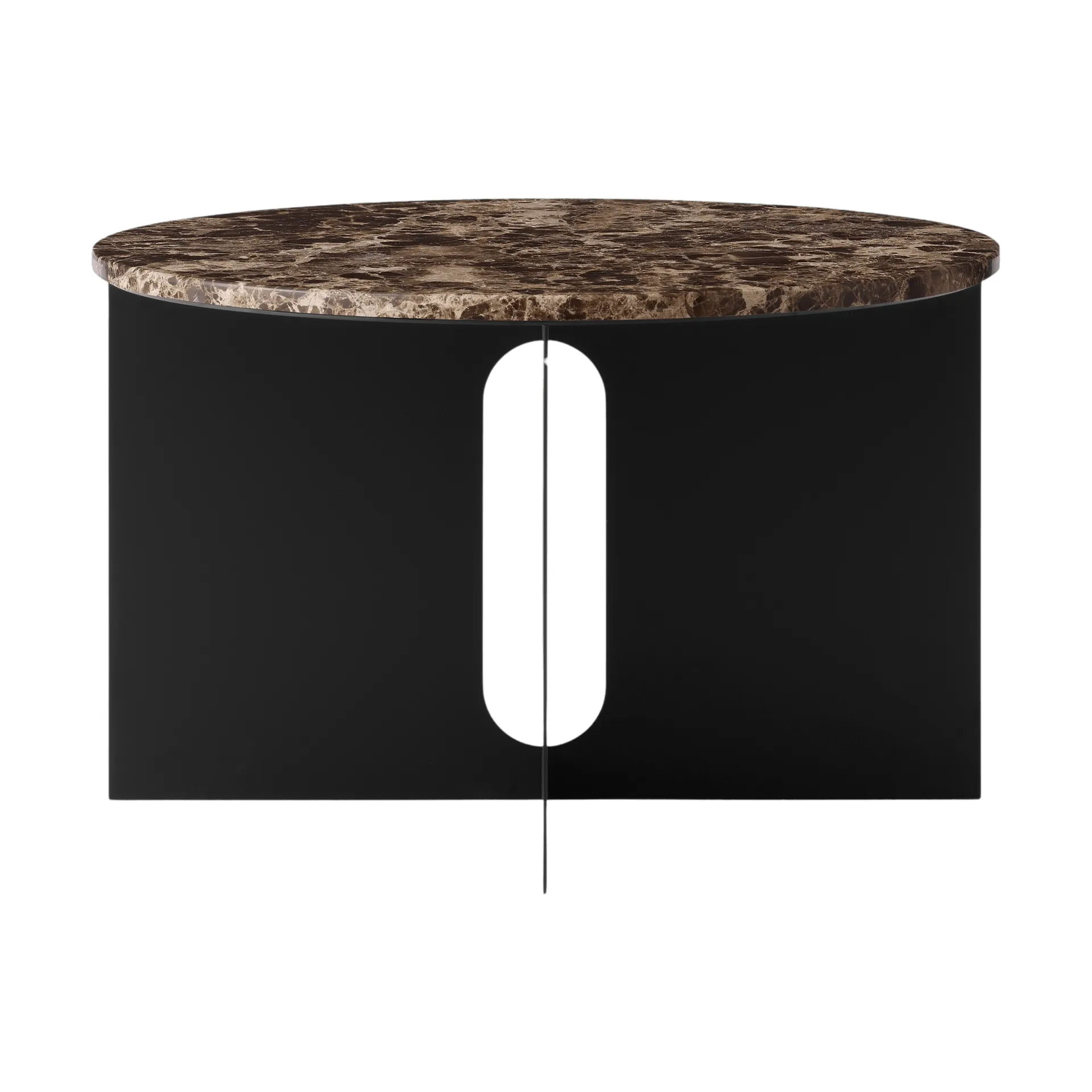 Mesa auxiliar Androgyne, Mármol Emperador-acero negro, Ø65 cm Audo Copenhagen