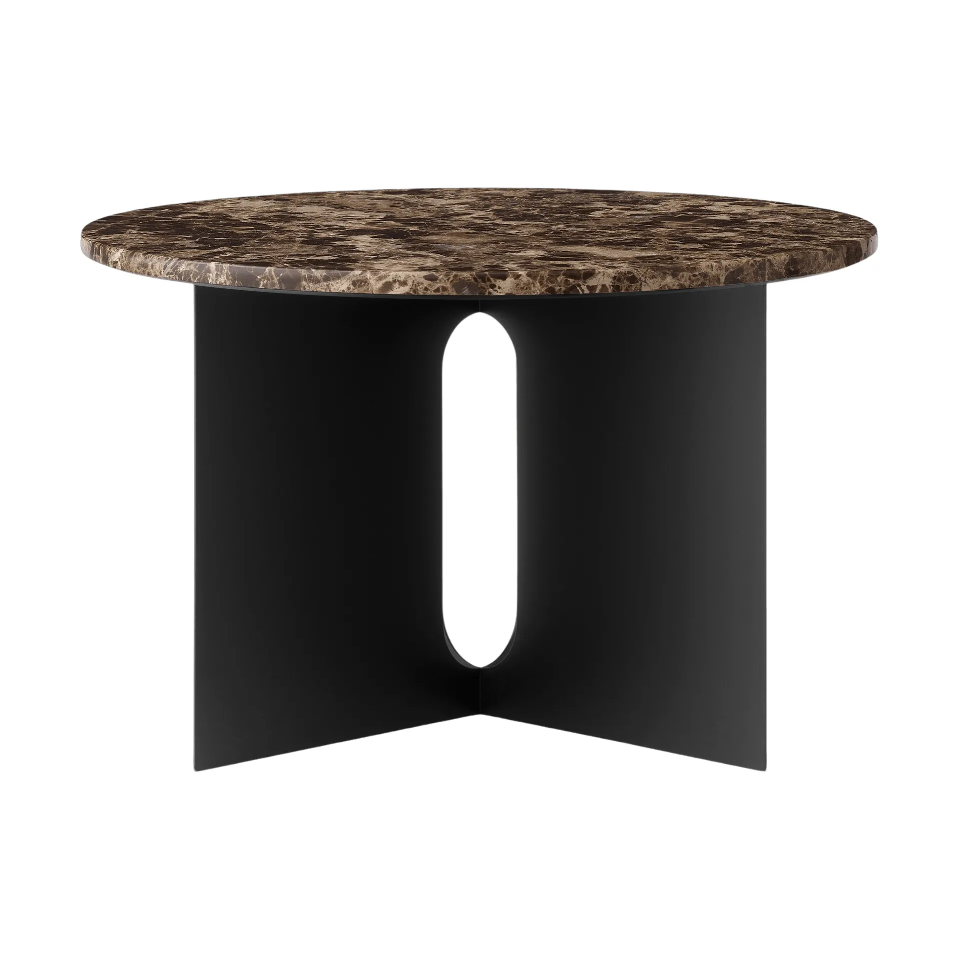 Mesa auxiliar Androgyne, Mármol Emperador-acero negro, Ø65 cm Audo Copenhagen