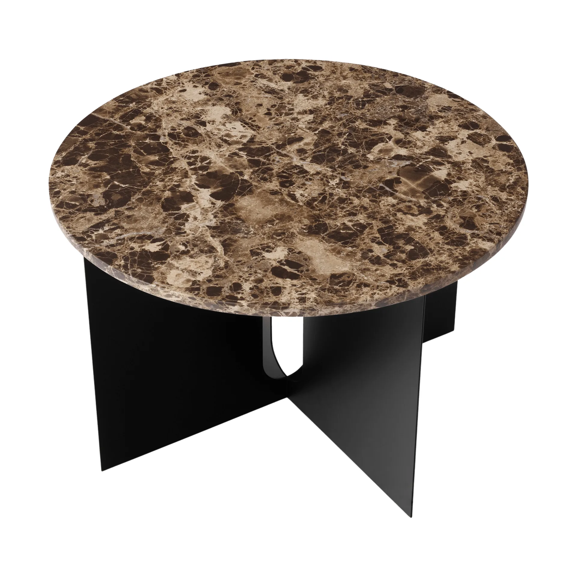 Mesa auxiliar Androgyne, Mármol Emperador-acero negro, Ø65 cm Audo Copenhagen