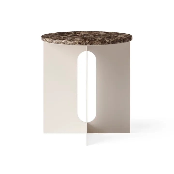 Mesa auxiliar Androgyne - Mármol Emperador-ivory acero, Ø42 cm - Audo Copenhagen