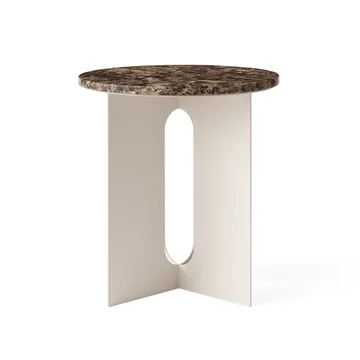 Mesa auxiliar Androgyne - Mármol Emperador-ivory acero, Ø42 cm - Audo Copenhagen