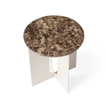 Mesa auxiliar Androgyne - Mármol Emperador-ivory acero, Ø42 cm - Audo Copenhagen