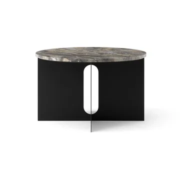 Mesa auxiliar Androgyne - Mármol Grey-acero negro, Ø65 cm - Audo Copenhagen