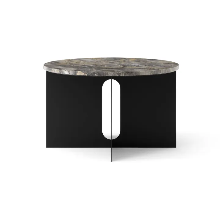 Mesa auxiliar Androgyne - Mármol Grey-acero negro, Ø65 cm - Audo Copenhagen