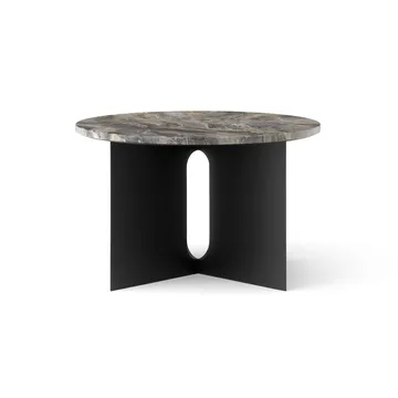Mesa auxiliar Androgyne - Mármol Grey-acero negro, Ø65 cm - Audo Copenhagen