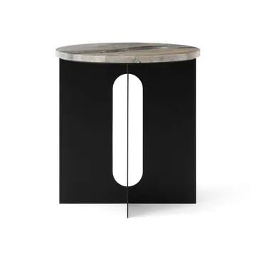 Mesa auxiliar Androgyne - Mármol Grey Galaxy-acero negro, Ø42 cm - Audo Copenhagen