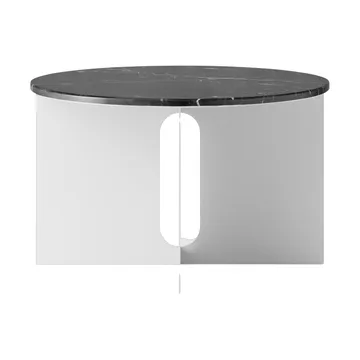 Mesa auxiliar Androgyne - Nero Maquina mármol-acero cepillado, Ø65 cm - Audo Copenhagen