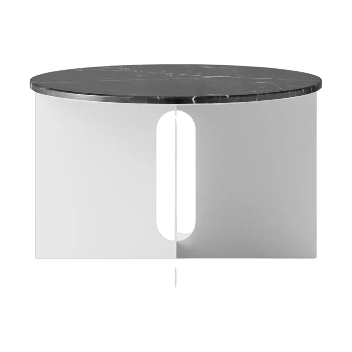 Mesa auxiliar Androgyne - Nero Maquina mármol-acero cepillado, Ø65 cm - Audo Copenhagen