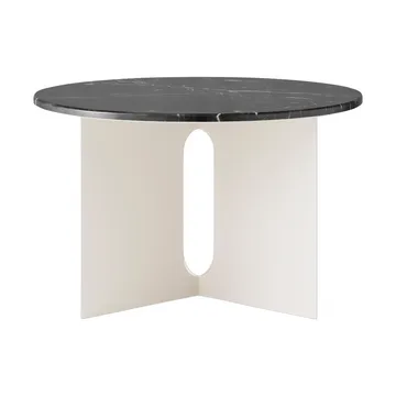 Mesa auxiliar Androgyne - Nero Marquina marble-ivory acero, Ø65 cm - Audo Copenhagen