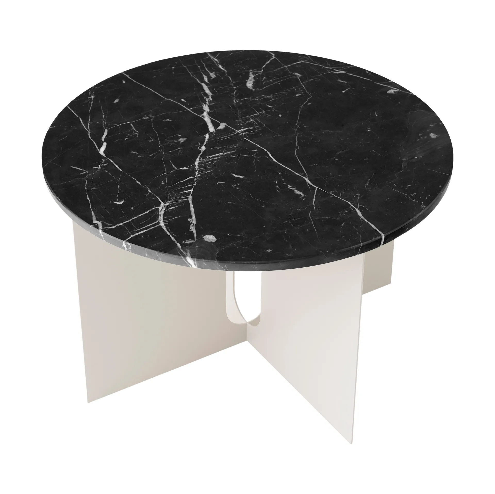 Mesa auxiliar Androgyne, Nero Marquina marble-ivory acero, Ø65 cm Audo Copenhagen