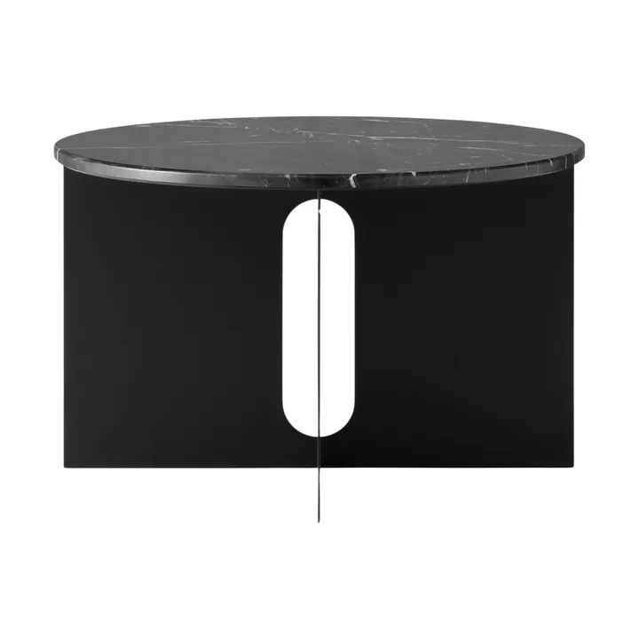 Mesa auxiliar Androgyne - Nero Marquina mármol-negro acero, Ø65 cm - Audo Copenhagen