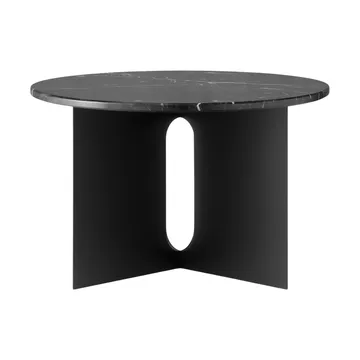Mesa auxiliar Androgyne - Nero Marquina mármol-negro acero, Ø65 cm - Audo Copenhagen