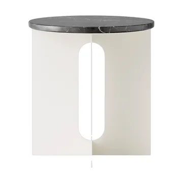 Mesa auxiliar Androgyne - Nero Marquina marmor-ivory acero, Ø42 cm - Audo Copenhagen
