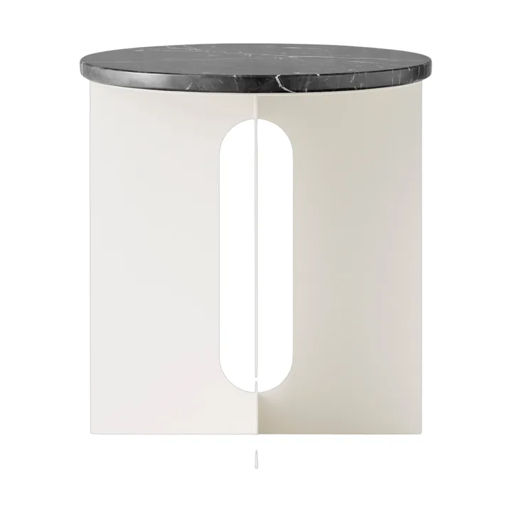 Mesa auxiliar Androgyne - Nero Marquina marmor-ivory acero, Ø42 cm - Audo Copenhagen
