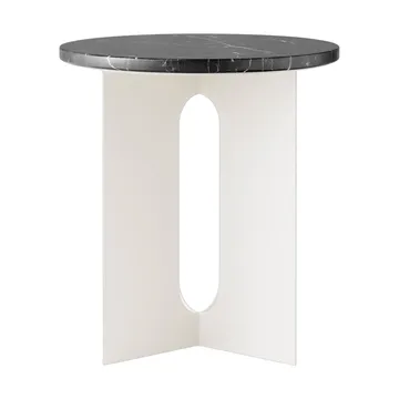 Mesa auxiliar Androgyne - Nero Marquina marmor-ivory acero, Ø42 cm - Audo Copenhagen