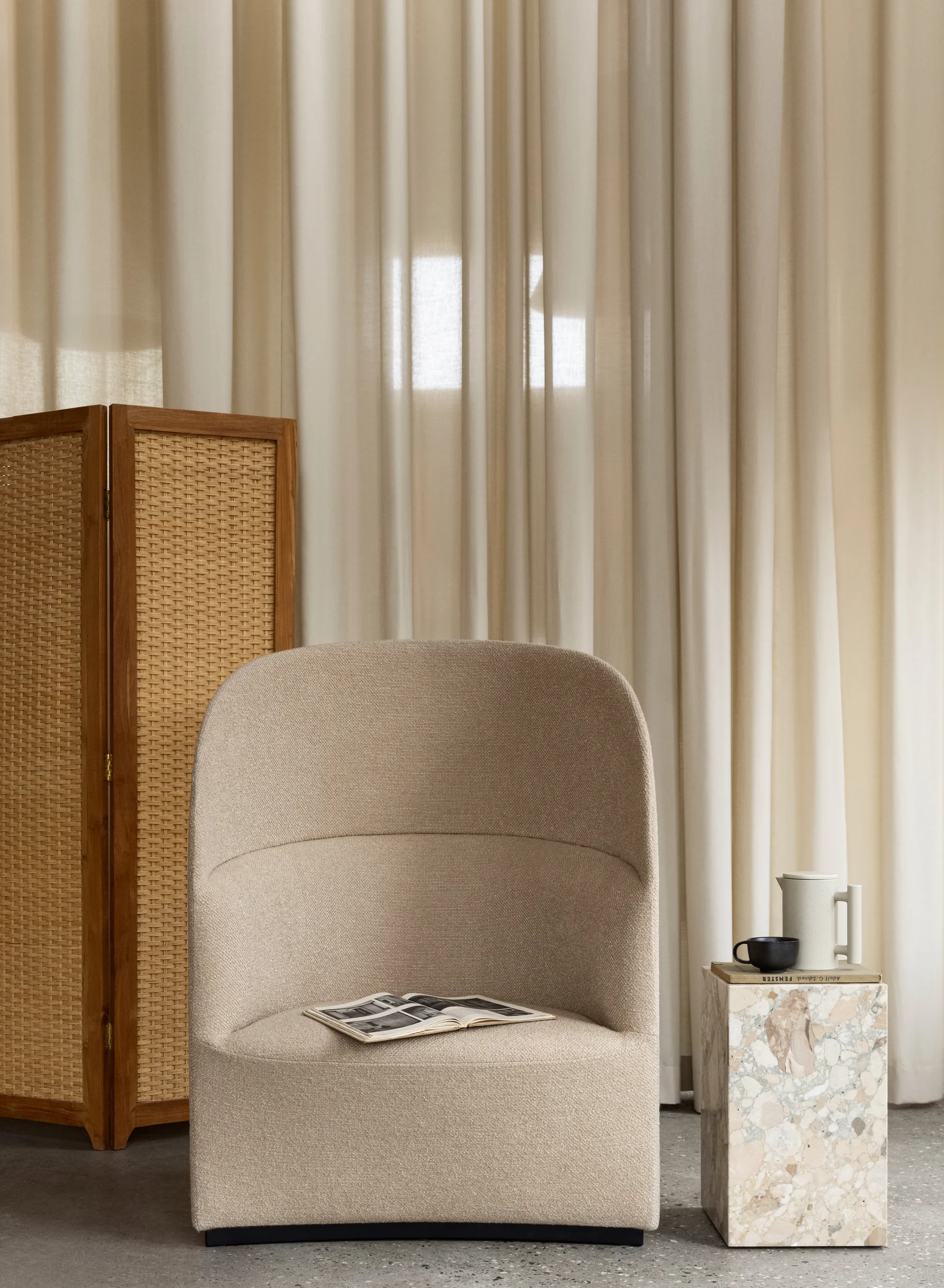 Mesa auxiliar Plinth tall 30x30x51 cm, Kunis Breccia Audo Copenhagen