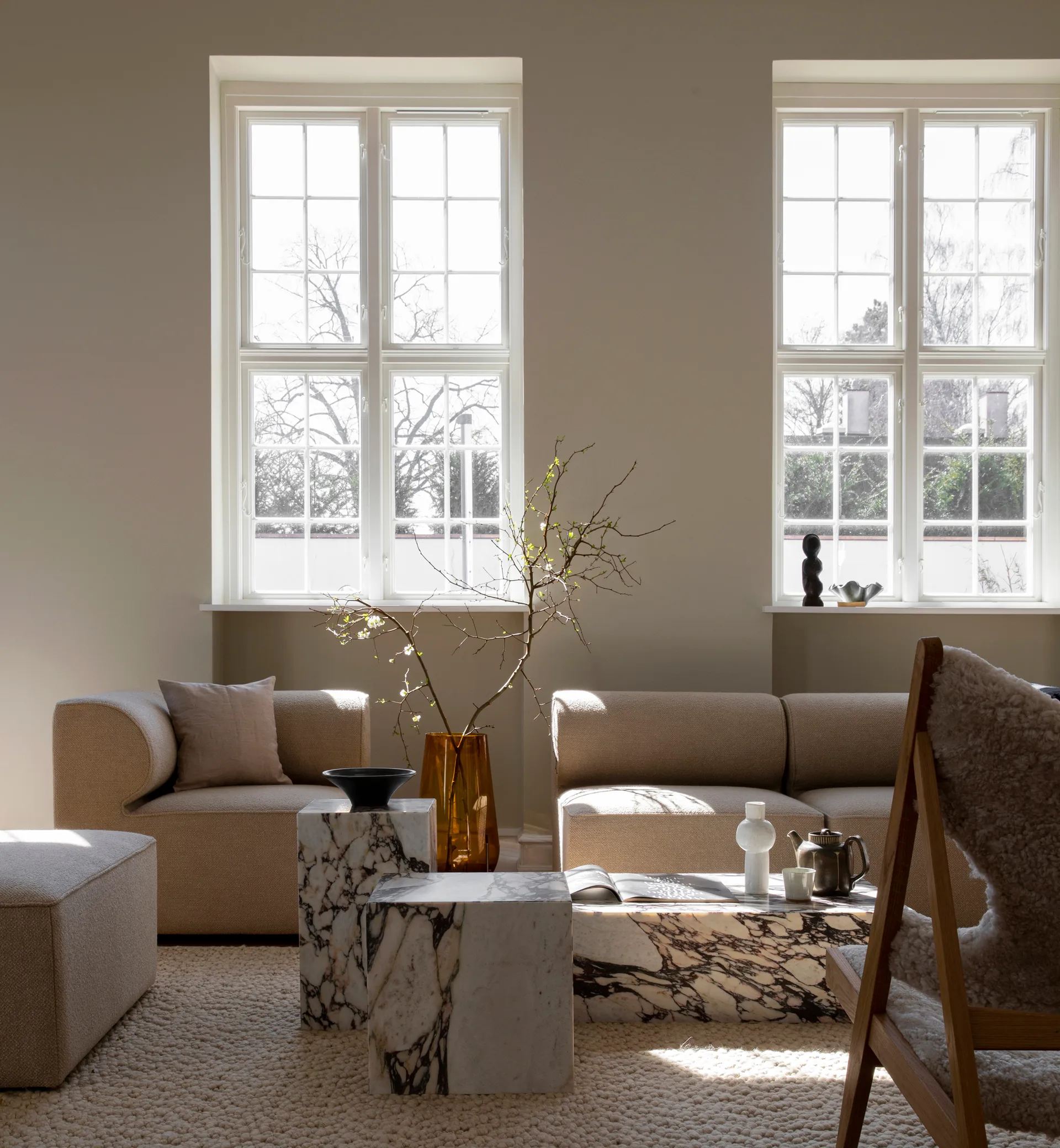 Mesa auxiliar Plinth tall 30x30x51 cm, Multi rose Audo Copenhagen