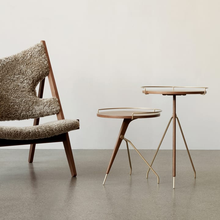 Mesa auxiliar Umanoff nogal-latón pulido, 60 cm Audo Copenhagen