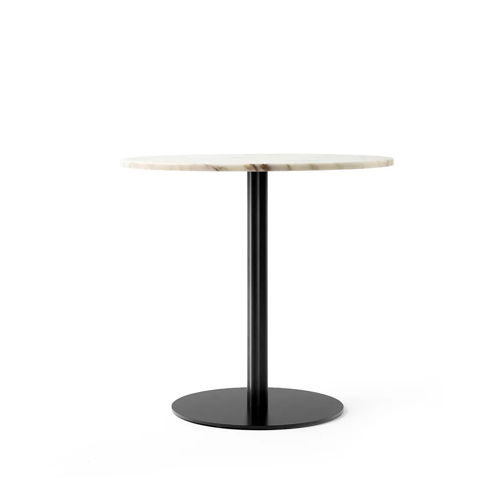 Mesa Harbour Column, Marble off white-base negra, Ø80 cm Audo Copenhagen