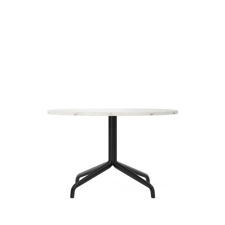 Mesa lounge Harbour Column - Marble offwhite, base de acero en color negro - Audo Copenhagen