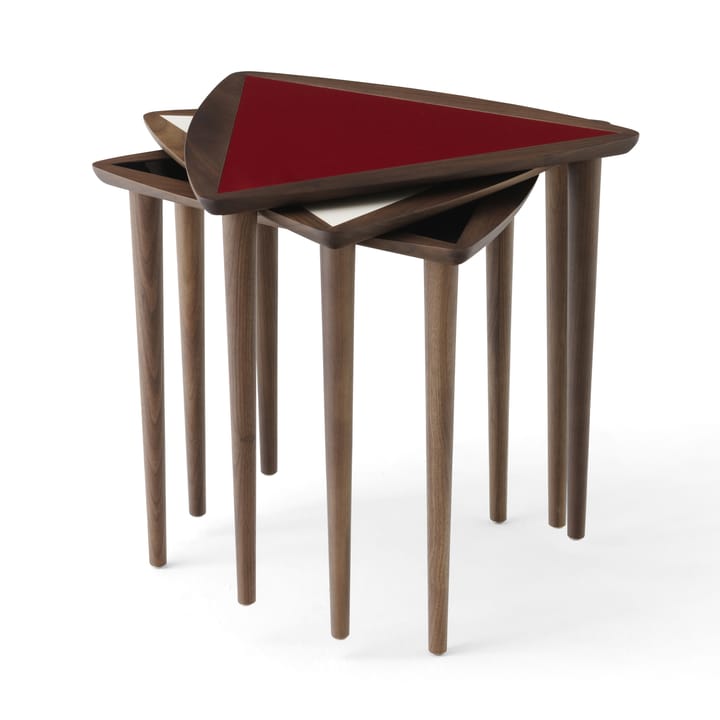 Mesita Umanoff nesting side table, Walnut-burgundy Audo Copenhagen
