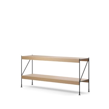 Módulo de estantería Zet - Natural oak, 1x2, black steel base - Audo Copenhagen