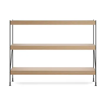 Módulo de estantería Zet - Natural oak, 1x3, black steel base - Audo Copenhagen