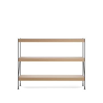 Módulo de estantería Zet - Natural oak, 1x3, black steel base - Audo Copenhagen