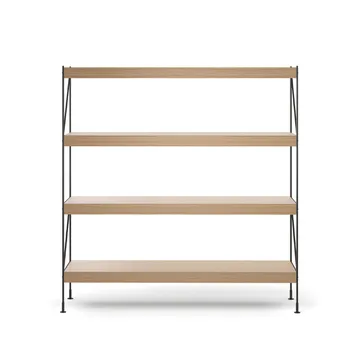 Módulo de estantería Zet - Natural oak, 1x4, black steel base - Audo Copenhagen