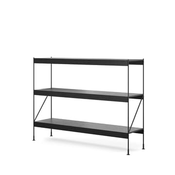Módulo de estantería Zet - Oak black stained, 1x3, black steel base - Audo Copenhagen