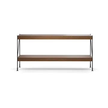 Módulo de estantería Zet - Oak dark stained, 1x2, black steel base - Audo Copenhagen