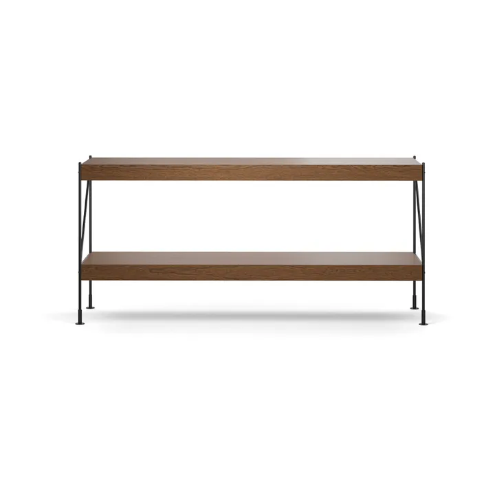 Módulo de estantería Zet - Oak dark stained, 1x2, black steel base - Audo Copenhagen