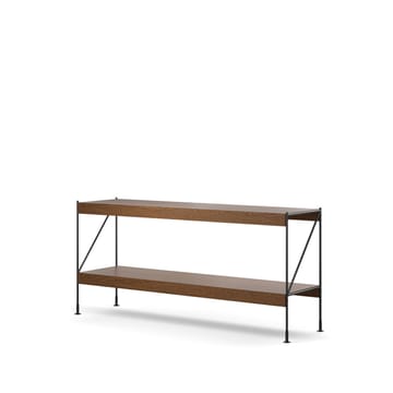 Módulo de estantería Zet - Oak dark stained, 1x2, black steel base - Audo Copenhagen