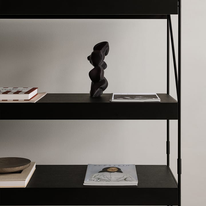 Módulo de estantería Zet, Oak dark stained, 1x3, black steel base Audo Copenhagen
