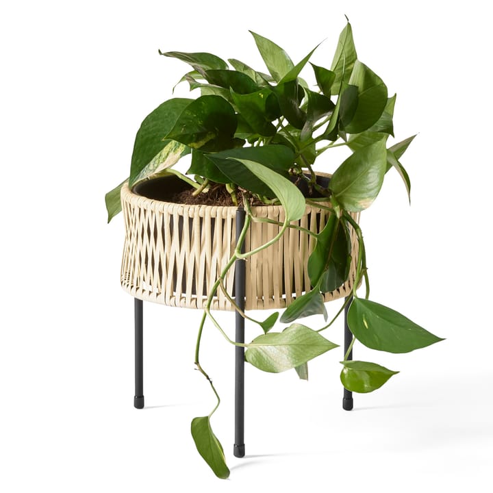 Pedestal para plantas Umanoff ratán-acero, h27 cm Ø27 cm Audo Copenhagen