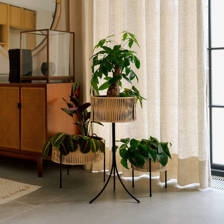 Pedestal para plantas Umanoff ratán-acero, h27 cm Ø27 cm Audo Copenhagen