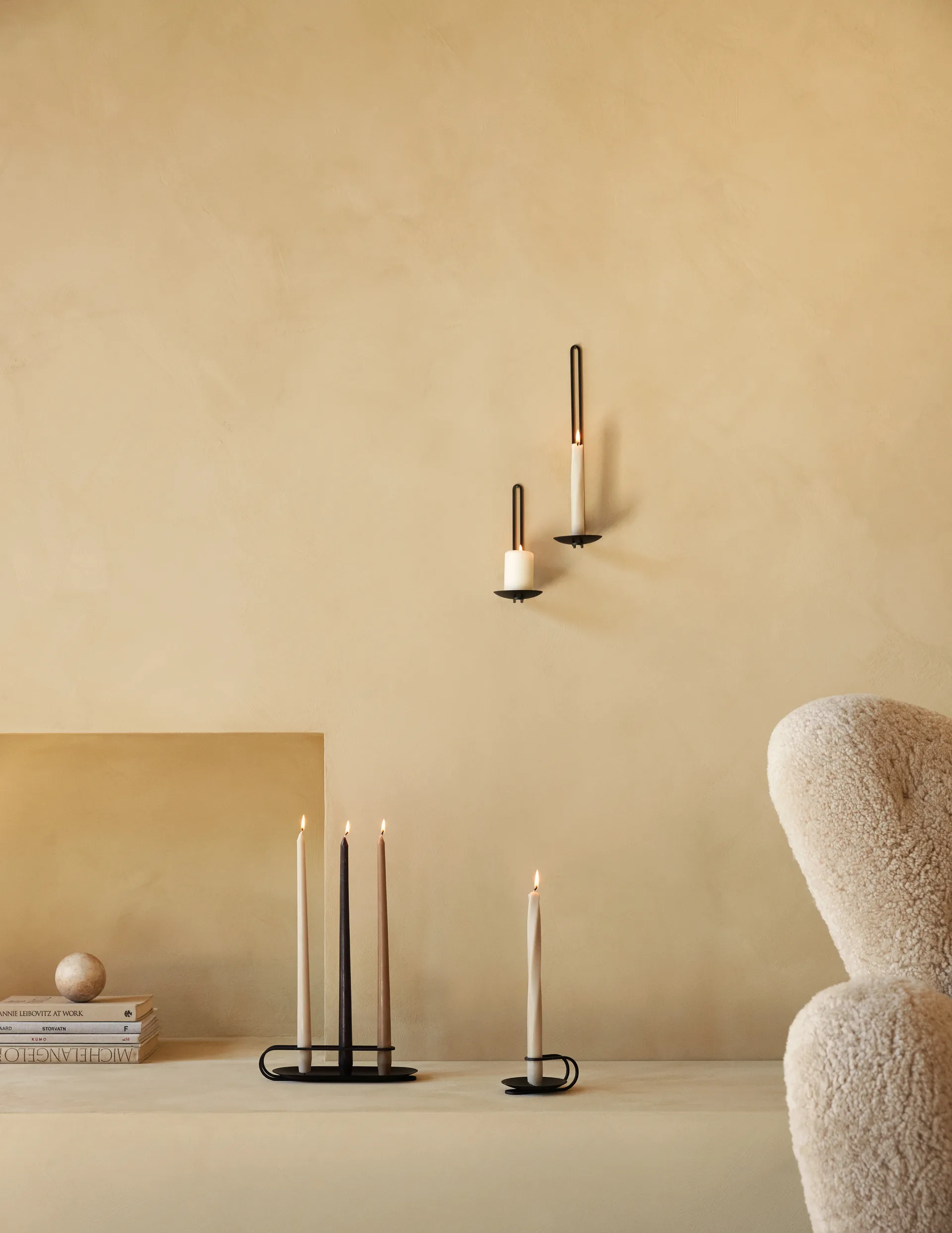 Portavelas de pared Clip 20 cm, Negro Audo Copenhagen