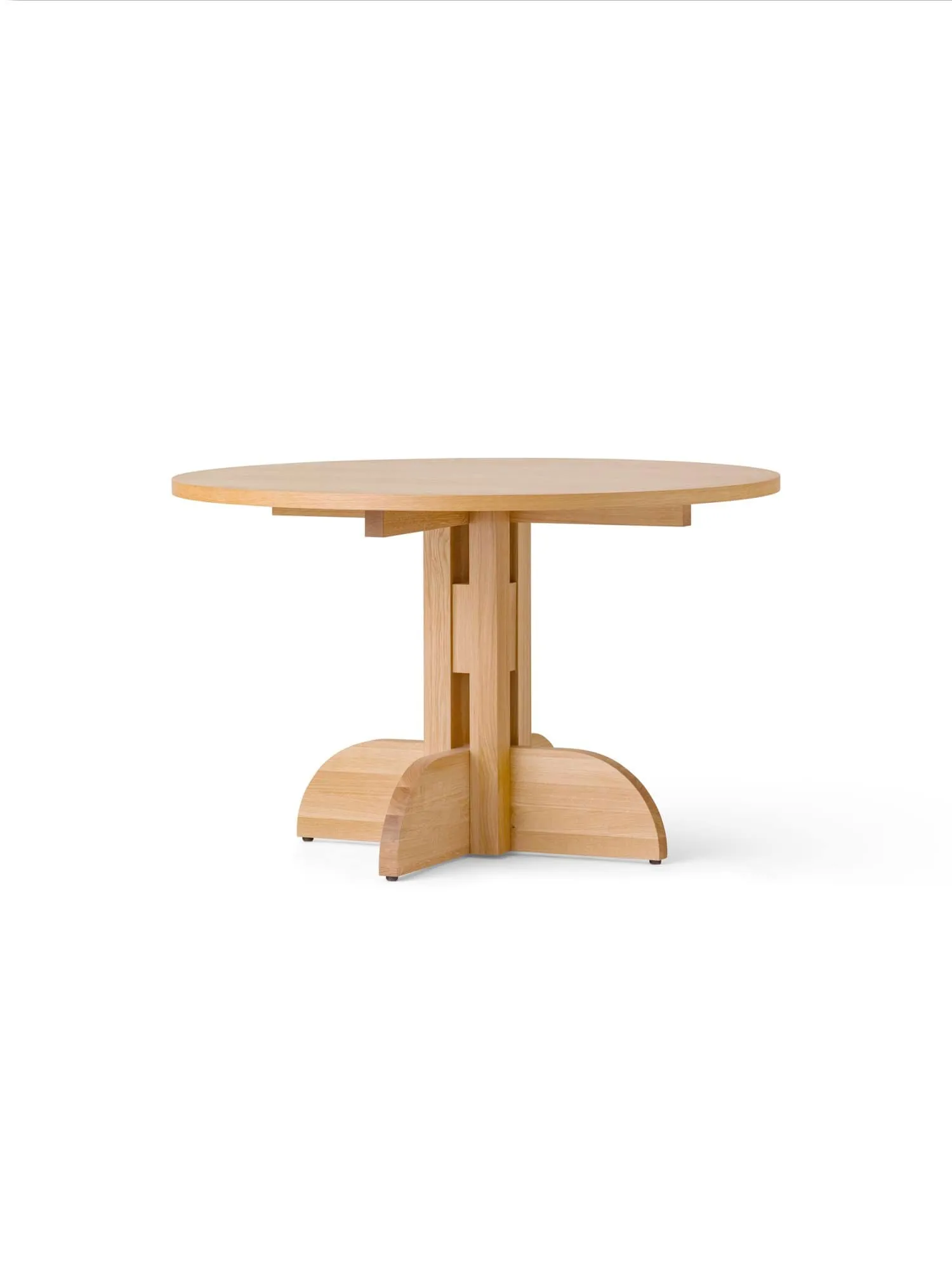 Puffin Dining Table chapada en roble natural, Chapado de roble natural, Ø120 cm Audo Copenhagen