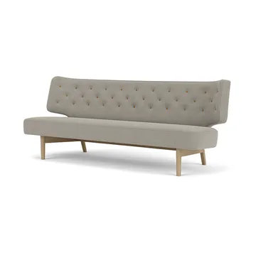 Radiohus Sofa tapizado integral RE-WOOL PC1T Global HR BUTTONS Vegetal base de 4 patas - Re-wool 218-roble natural, botones de cuero, 2 plazas - Audo Copenhagen
