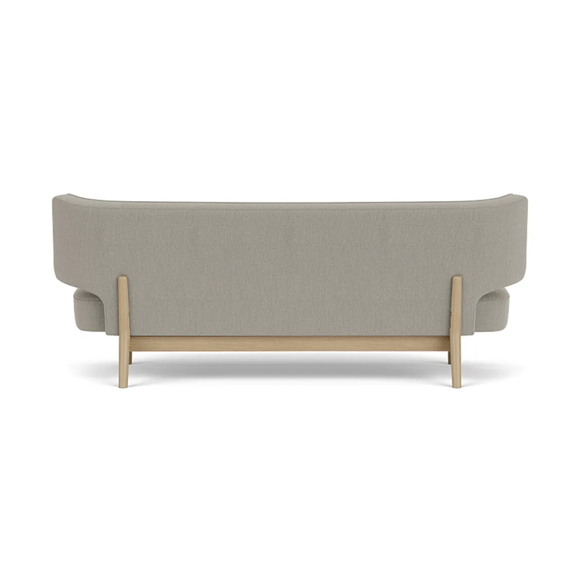 Radiohus Sofa tapizado integral RE-WOOL PC1T Global HR BUTTONS Vegetal base de 4 patas, Re-wool 218-roble natural, botones de cuero, 2 plazas Audo Copenhagen