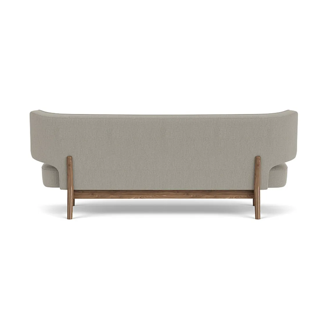 Radiohus Sofa tapizado integral RE-WOOL PC1T Global HR BUTTONS Vegetal base de 4 patas, Re-wool 218-nogal, botones de cuero, 2 plazas Audo Copenhagen