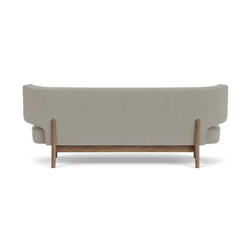 Radiohus Sofa tapizado integral RE-WOOL PC1T Global HR BUTTONS Vegetal base de 4 patas - Re-wool 218-nogal, botones de cuero, 2 plazas - Audo Copenhagen