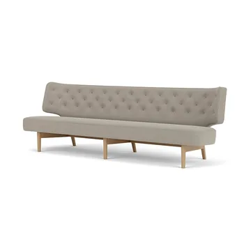 Radiohus Sofa tapizado integral RE-WOOL PC1T Global HR BUTTONS Vegetal base de 4 patas - Re-wool 218-roble natural, botones de cuero, 3 plazas - Audo Copenhagen