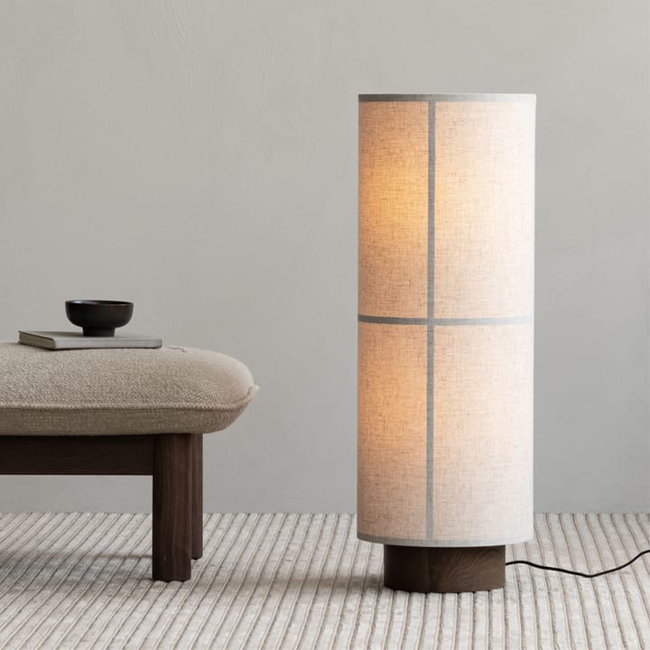 Reposapiés Brasilia, Tela moss 011 gris, base de roble Audo Copenhagen
