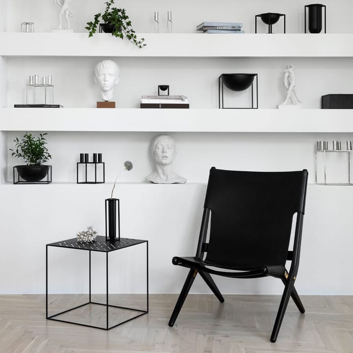 Saxe Sillón, Cuero negro, base de roble teñida de negro Audo Copenhagen